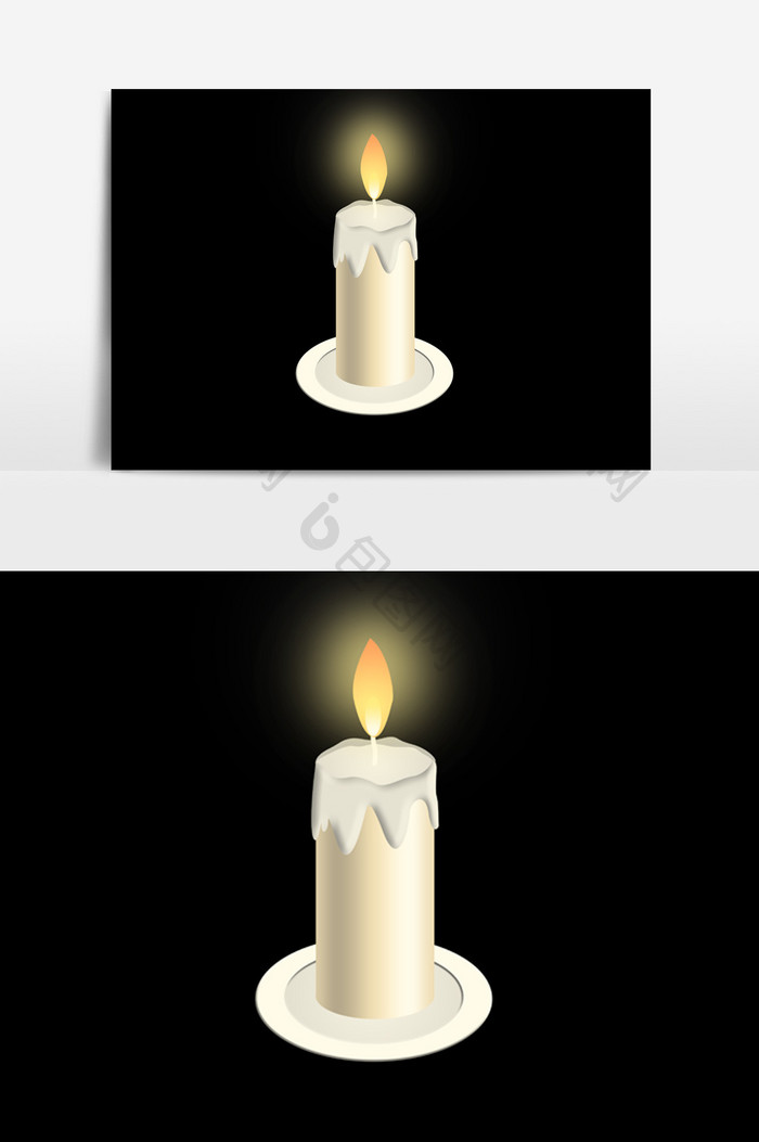 白色蜡烛形象元素