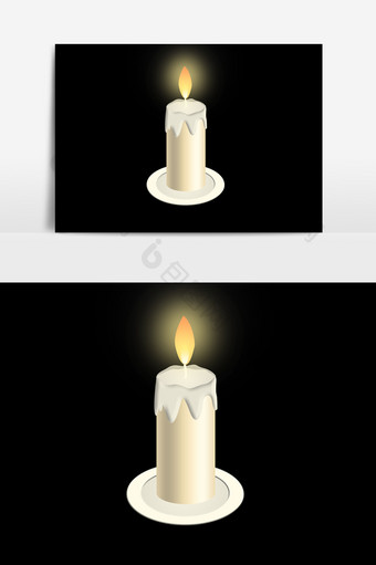 白色蜡烛形象元素图片