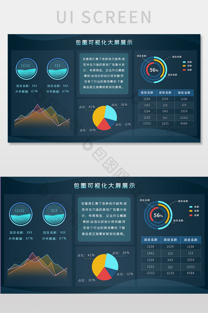 科技感可视化大数据UI网页界面设计