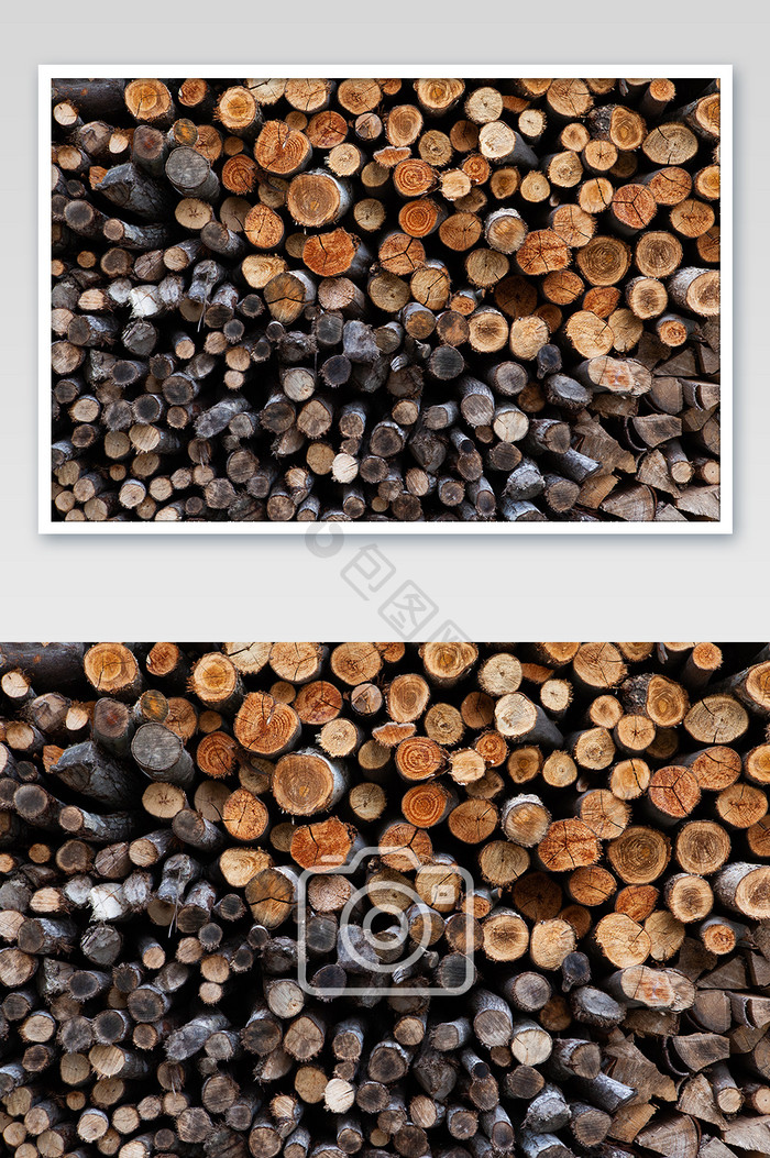 乡村农田休闲木材生态伐木摄影图