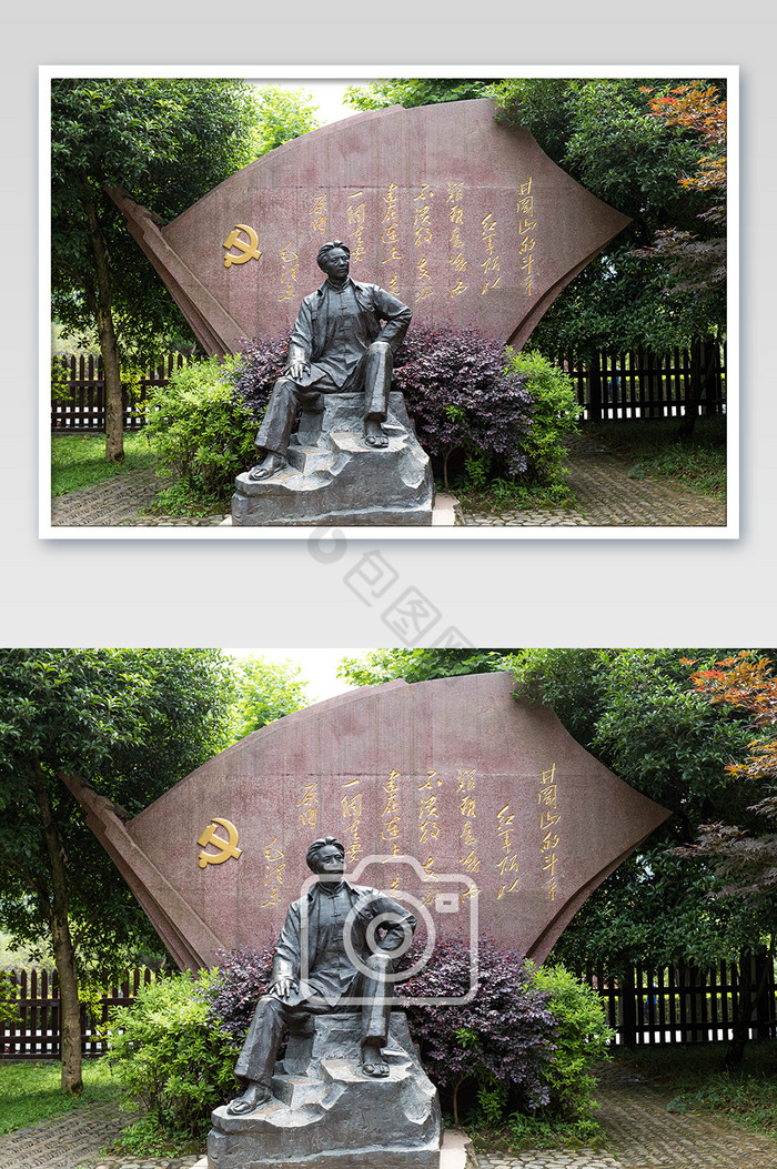 井岗山毛泽东雕塑景观图片