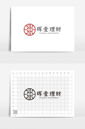 时尚简约高端大气金融理财logoVI模板