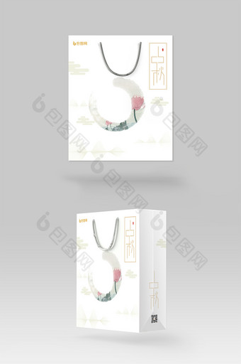 创意简约中国风中式中秋节礼盒包装手提袋图片