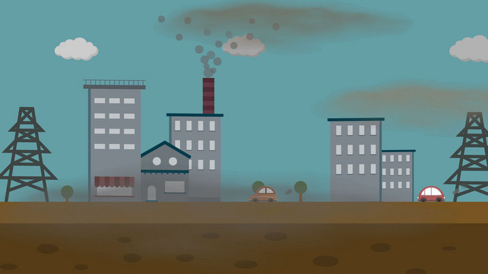 城市污染环保动画GIF