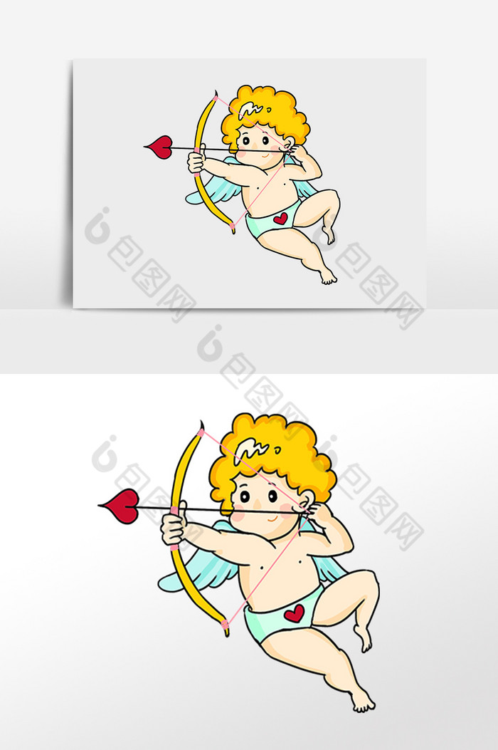 情人节浪漫射箭丘比特插画图片