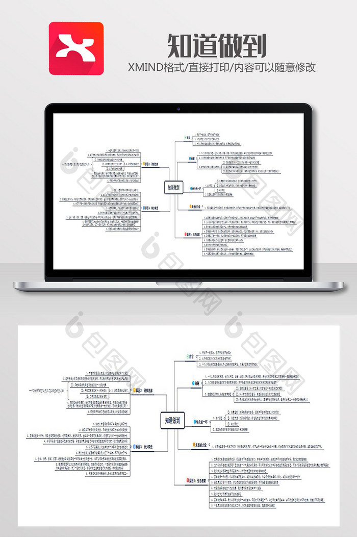 思考和实践思维导图XMind模板