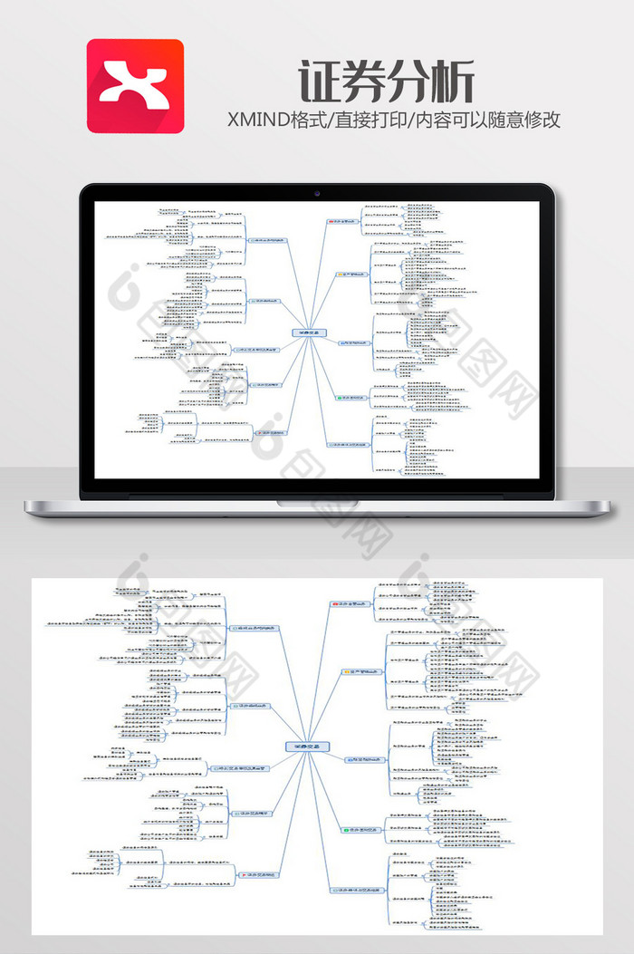 证券分析思维导图XMind模板图片图片