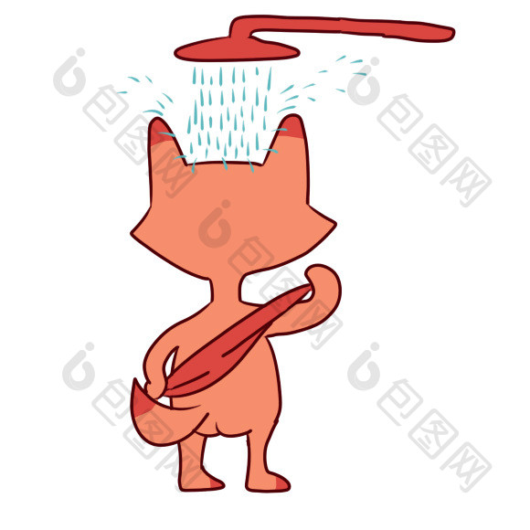 小狐狸洗澡动态表情包
