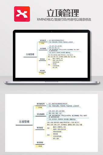 立项管理思维导图xmind模板图片