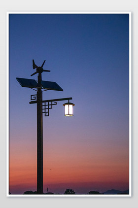 夜色夜幕降臨夕陽夜景路燈