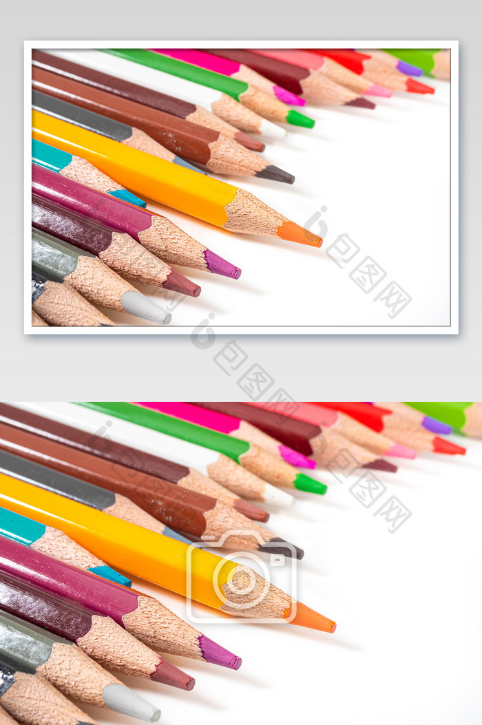 参差不齐的彩色绘画铅笔特写图片