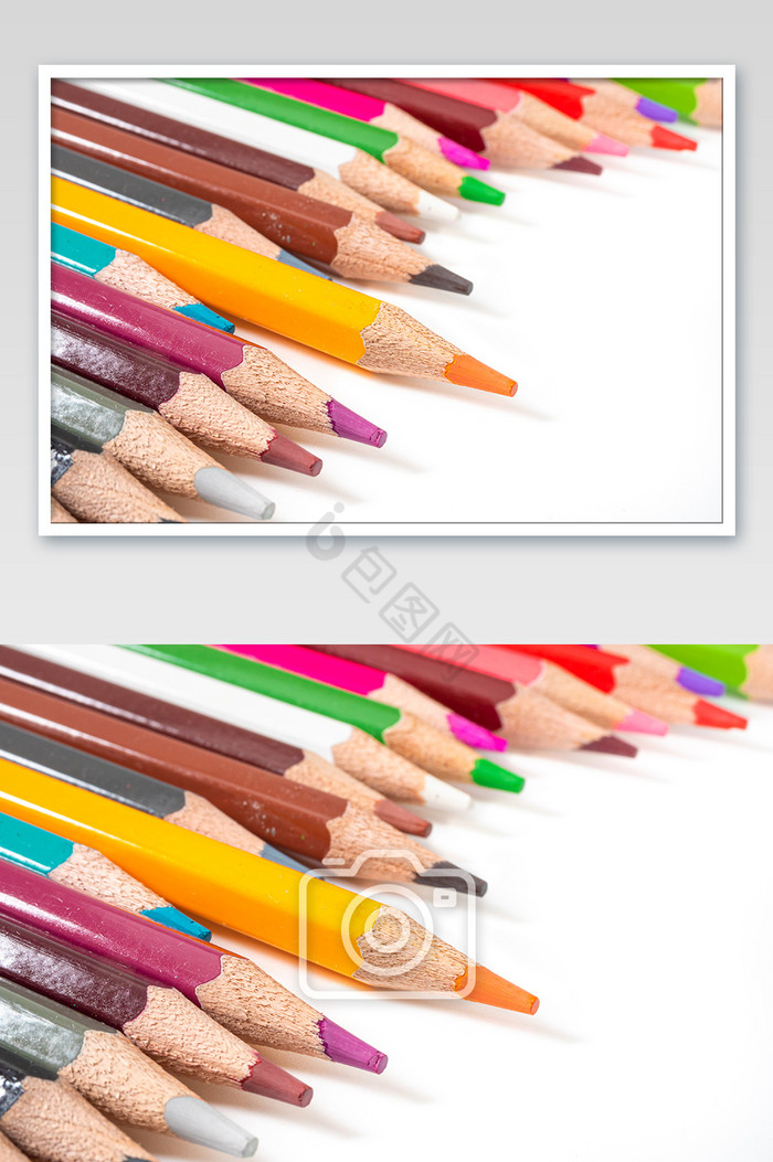 参差不齐的彩色绘画铅笔特写图片
