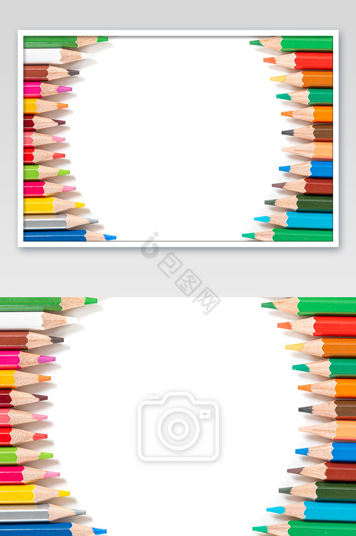 彩色铅笔围绕成圆形图片
