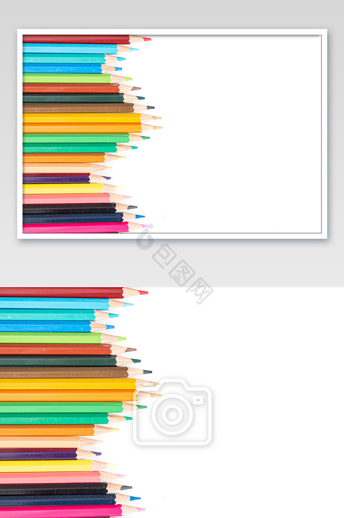 彩色铅笔排列参差不齐创意图片