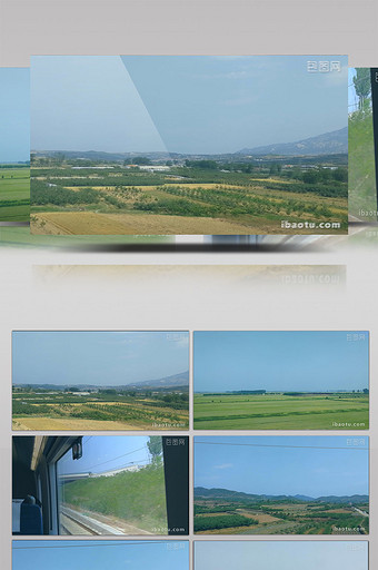 壮观大气风景高铁火车窗外美丽乡村绿水青山图片