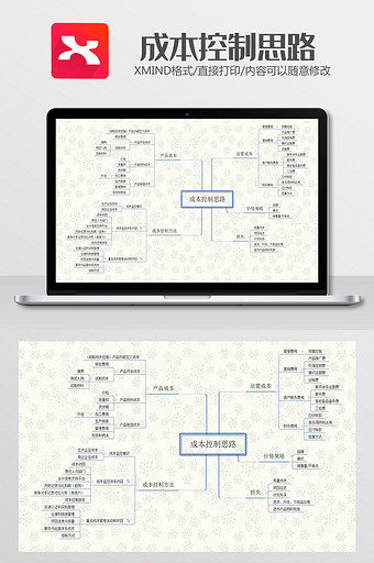 成本控制思路思维导图XMind模板图片