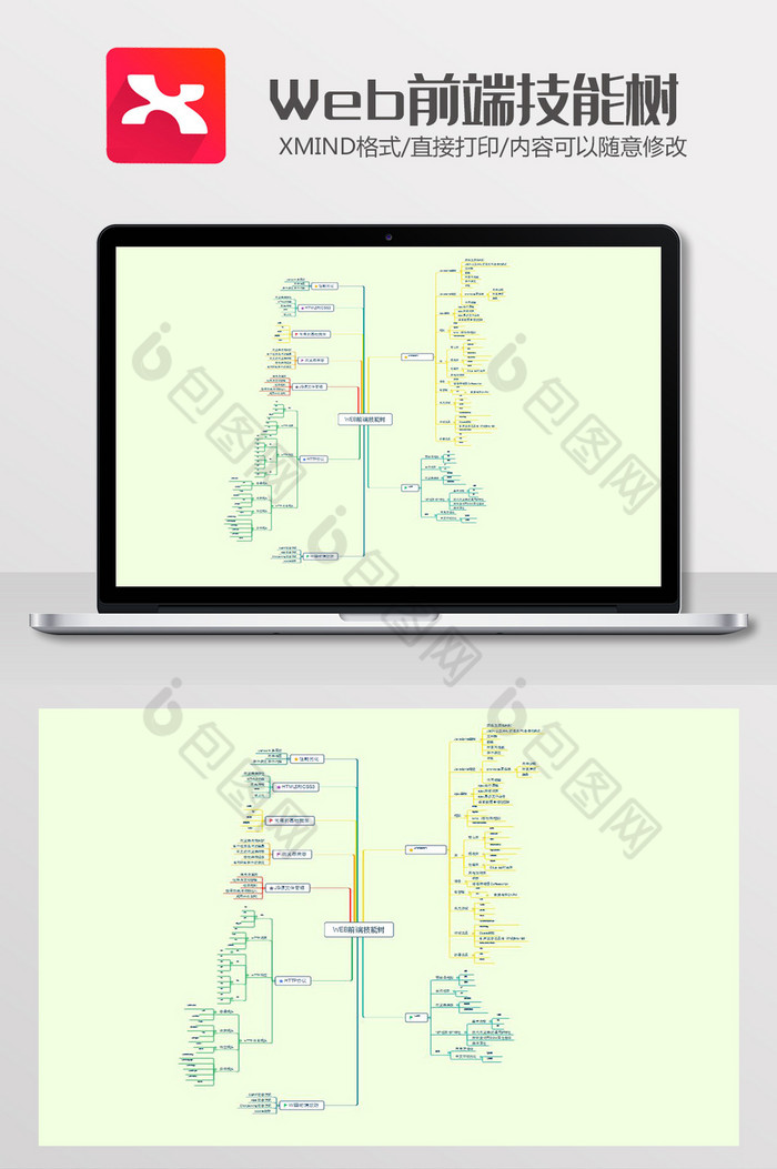 Web前端技能树思维导图XMind模板图片图片