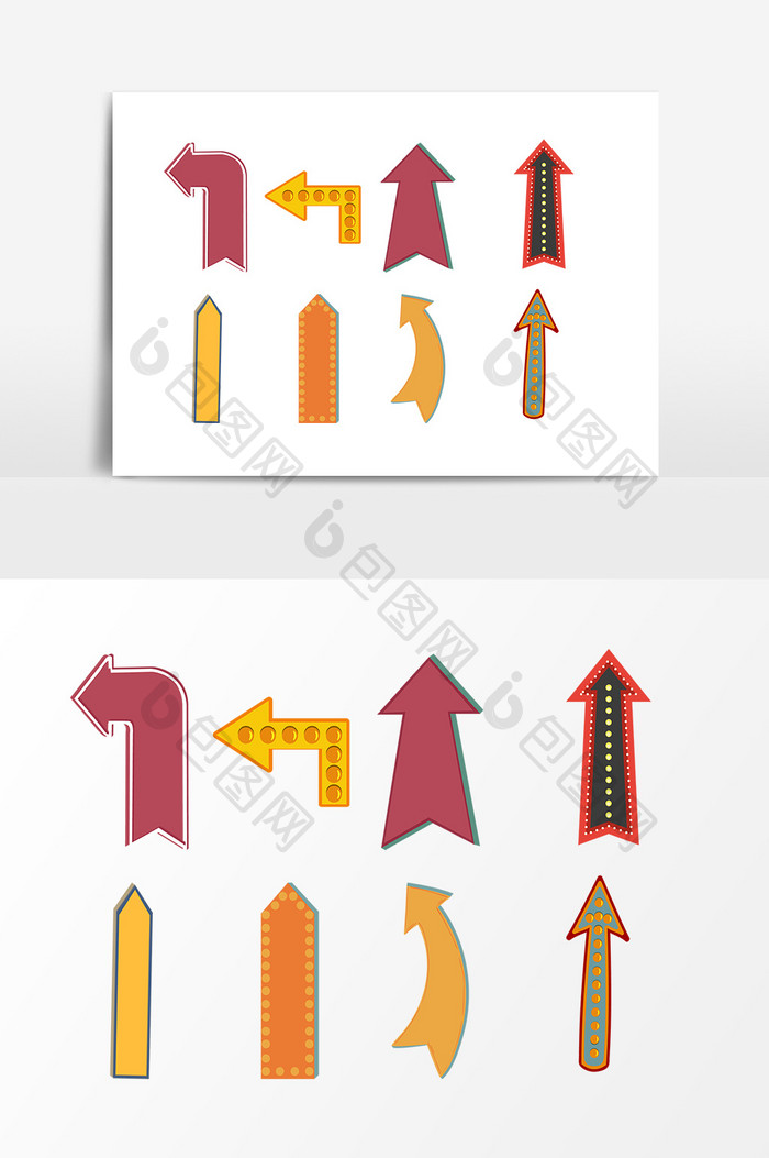 霓虹光效促销标签箭头设计素材