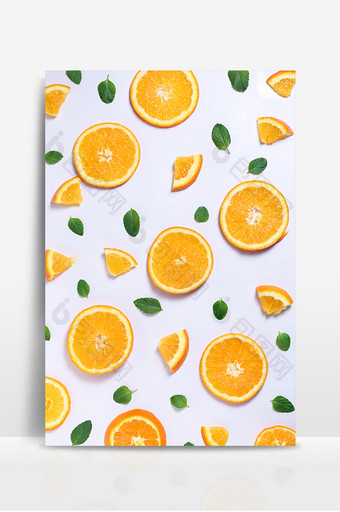 黄色小清新橘子水果背景图片