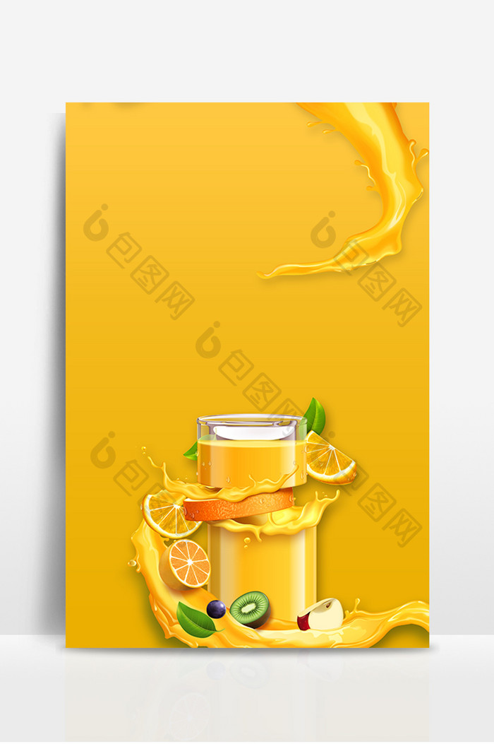 黄色果汁水果芒果橘子背景
