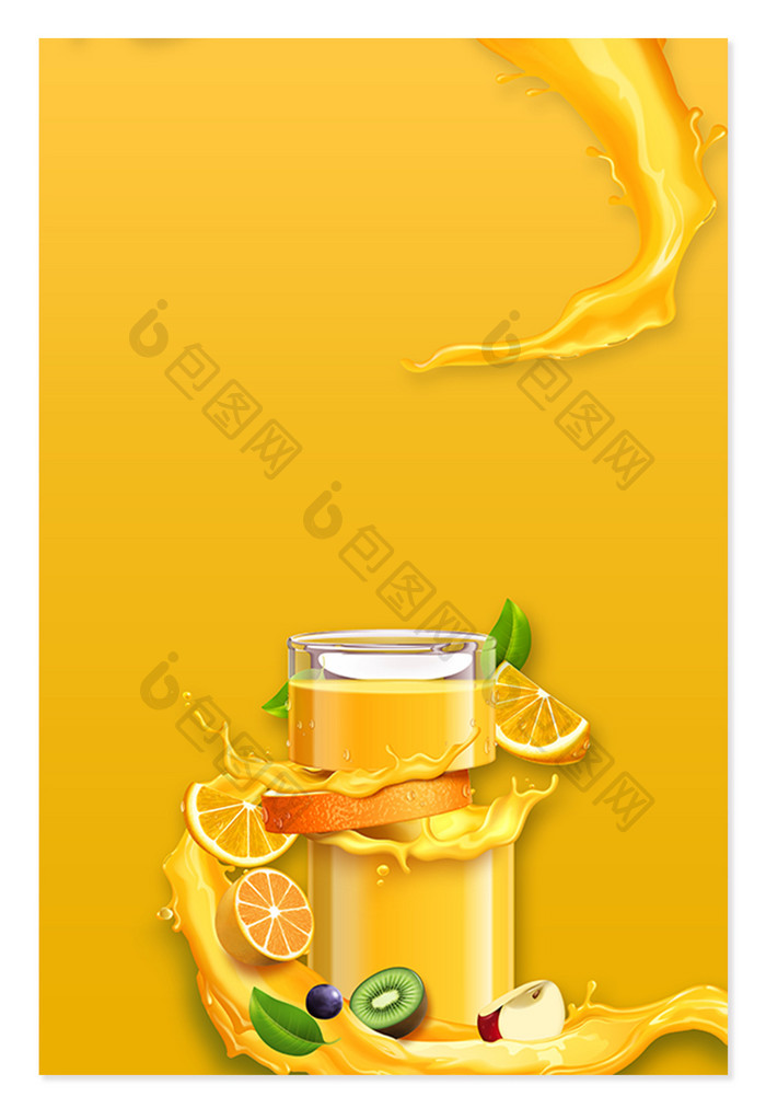黄色果汁水果芒果橘子背景