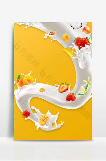 白色奶油水果果蔬背景图片
