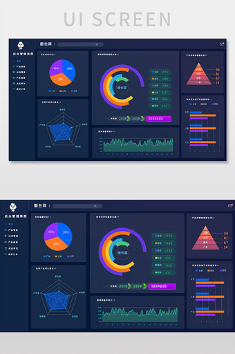 黑色销售大数据分析后台管理网页界面图片