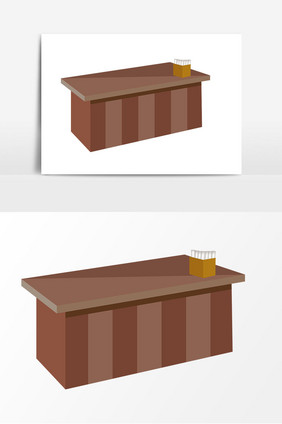 卡通桌子讲台矢量元素