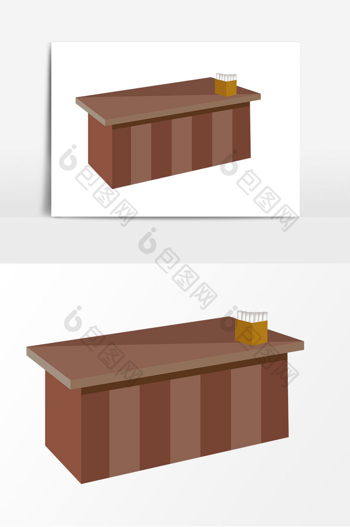 卡通桌子讲台矢量元素