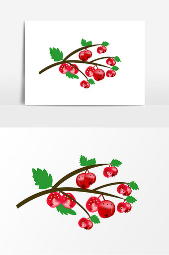 卡通山楂树矢量元素