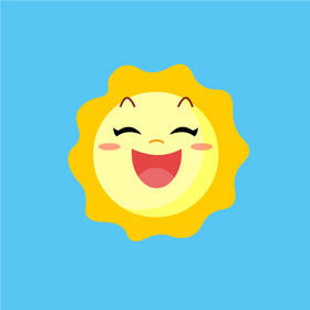 夏天卡通可爱大笑的太阳动图gif