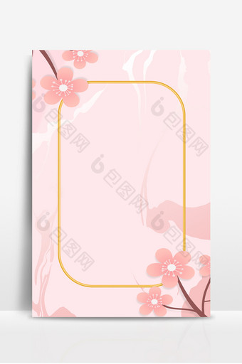 中国风信纸信笺花朵活动粉色系背景图片