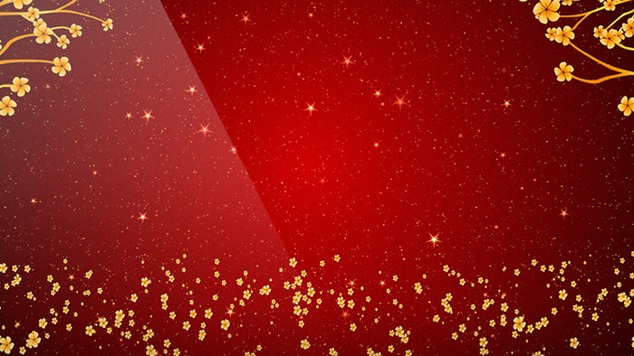金色花瓣粒子元素动画红色背景素材视频