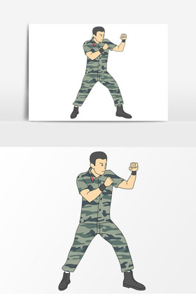 打军体拳的军人
