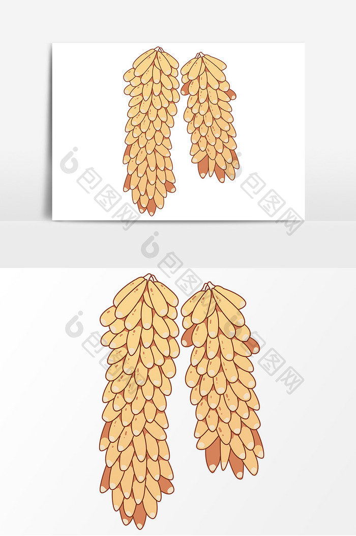 手绘农作物玉米垛卡通元素