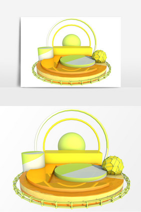 C4D方形晶格装饰图案