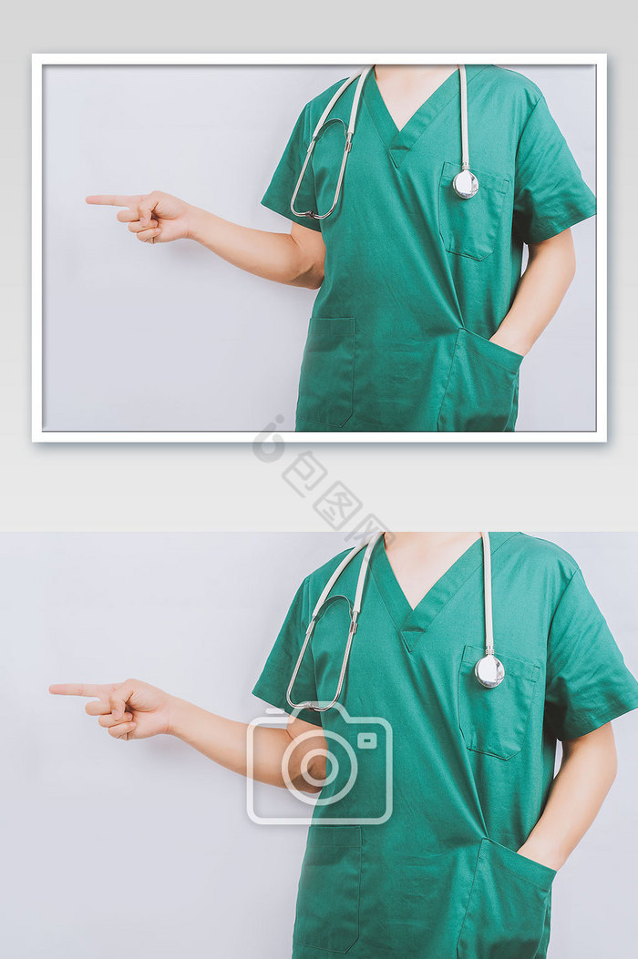 医生侧身指示手势图片