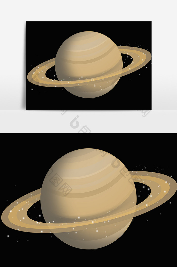 手绘土星卡通元素