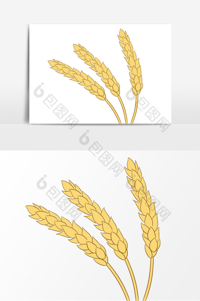 手绘小麦熟了卡通元素