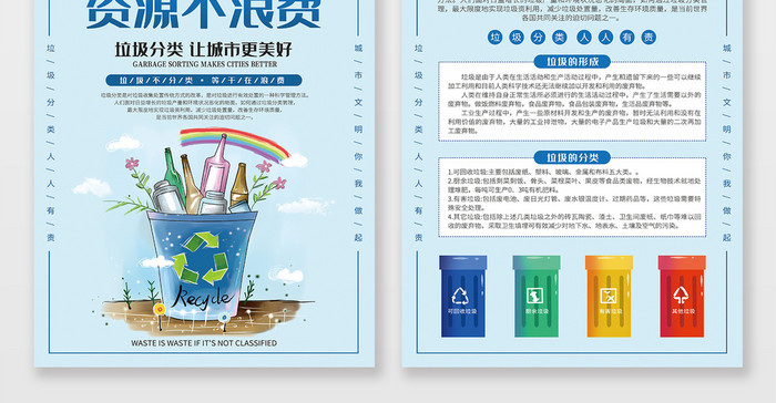 文明环保垃圾分类宣传单页