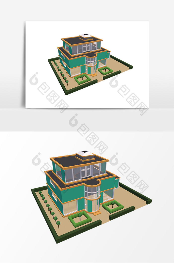 二层楼建筑别墅豪宅