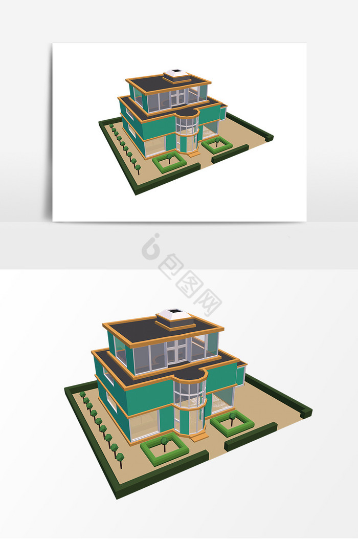 二层楼建筑别墅豪宅图片