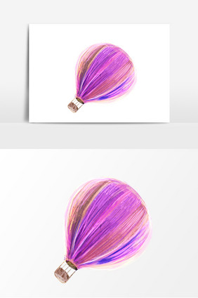 创意质感线条画紫色气球装饰元素