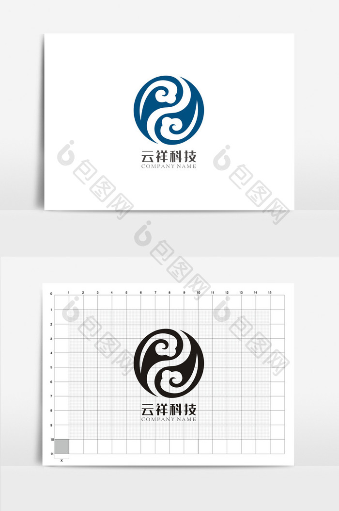 创意特色科技公司VI标志logo设计