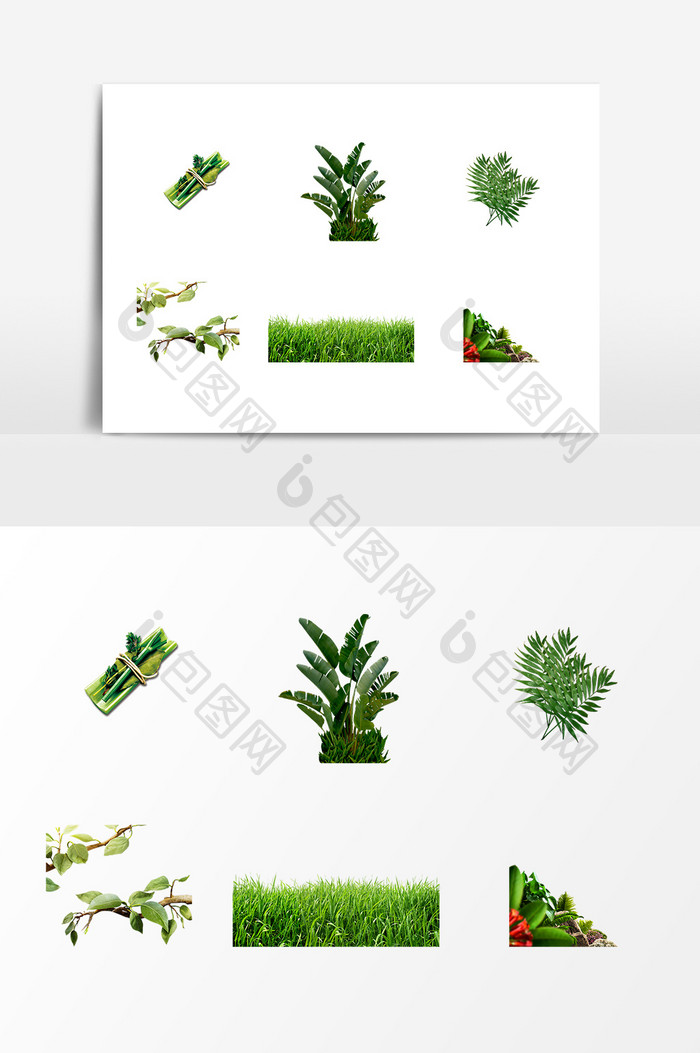 绿色植物树木绿草设计素材