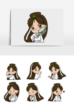 超可爱q版古风白娘子卖萌撒娇表情包