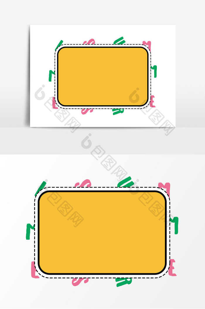 可爱风手绘字母边框元素设计