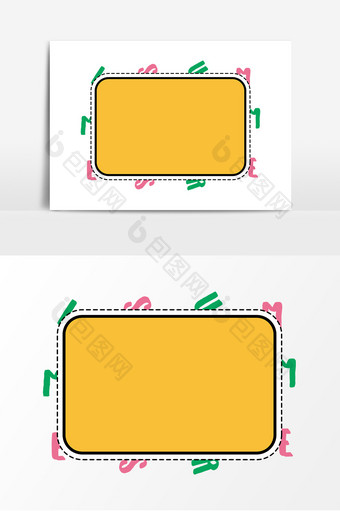 可爱风手绘字母边框元素设计图片