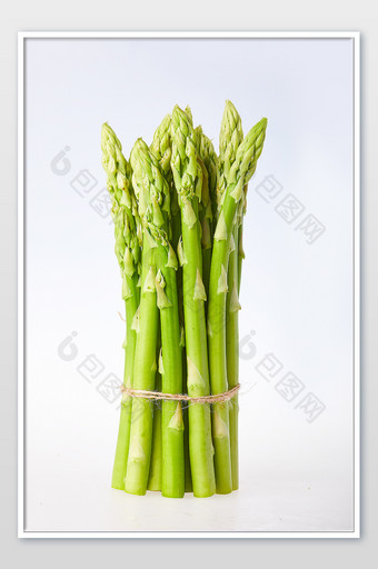 绿色芦笋一捆新鲜蔬菜白底美食摄影图片