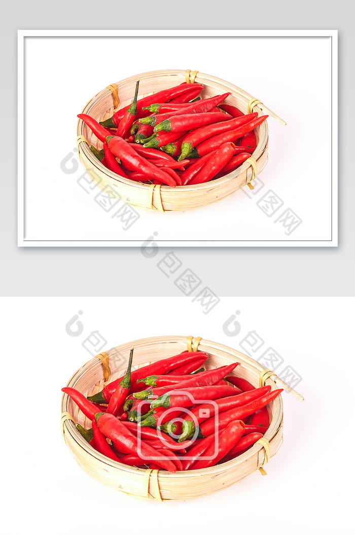 红色辣椒小米椒篮子新鲜蔬菜美食摄影图片图片